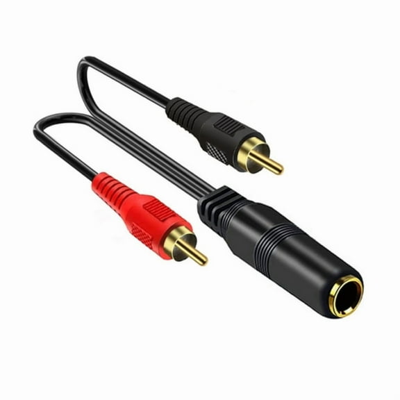 6.35mm Female to 2RCA Male Audios Splitter Cable 1/4Inch TRS to 2RCA R/L Y Splitter for Home Theater Amplifiers