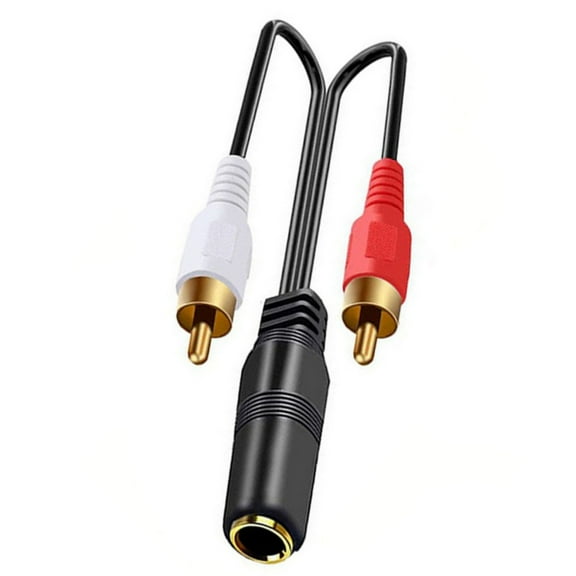 6.35mm Female to 2RCA Male Y Splitter Cable 1/4Inch to 2RCA Cord for Stereo Extension Gold Plate Connectors