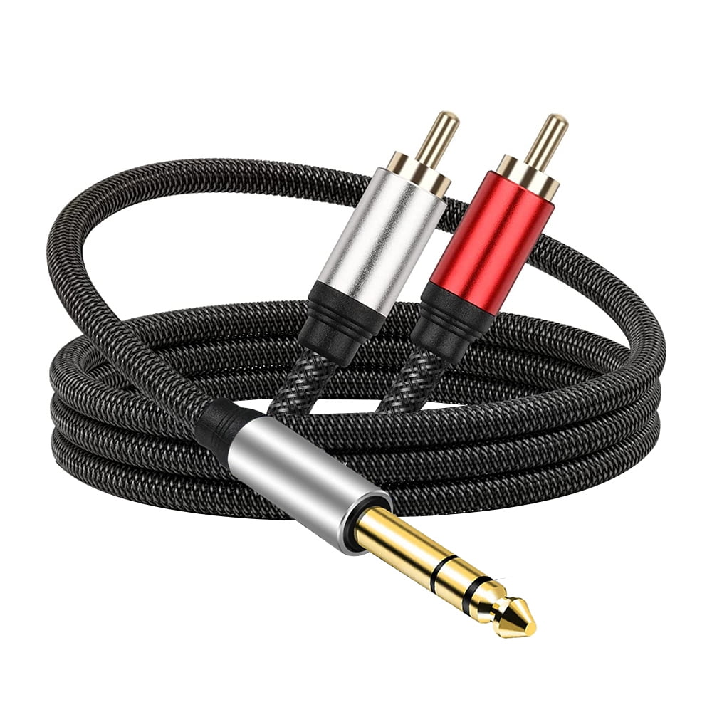 6.35mm Male To 2RCA Male Adapter Cable Audio Y Splitter Cable Insert ...