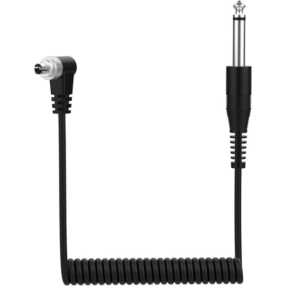 6.35mm to PC Sync Flash Trigger Cable, 1/4" Mono to Screw Lock PC Sync Cord Compatible with Studio Strobe Lights Godox QT600 II, Neewer Vision 4, Jinbei DP III, Flash Triggers, DSLR Cameras