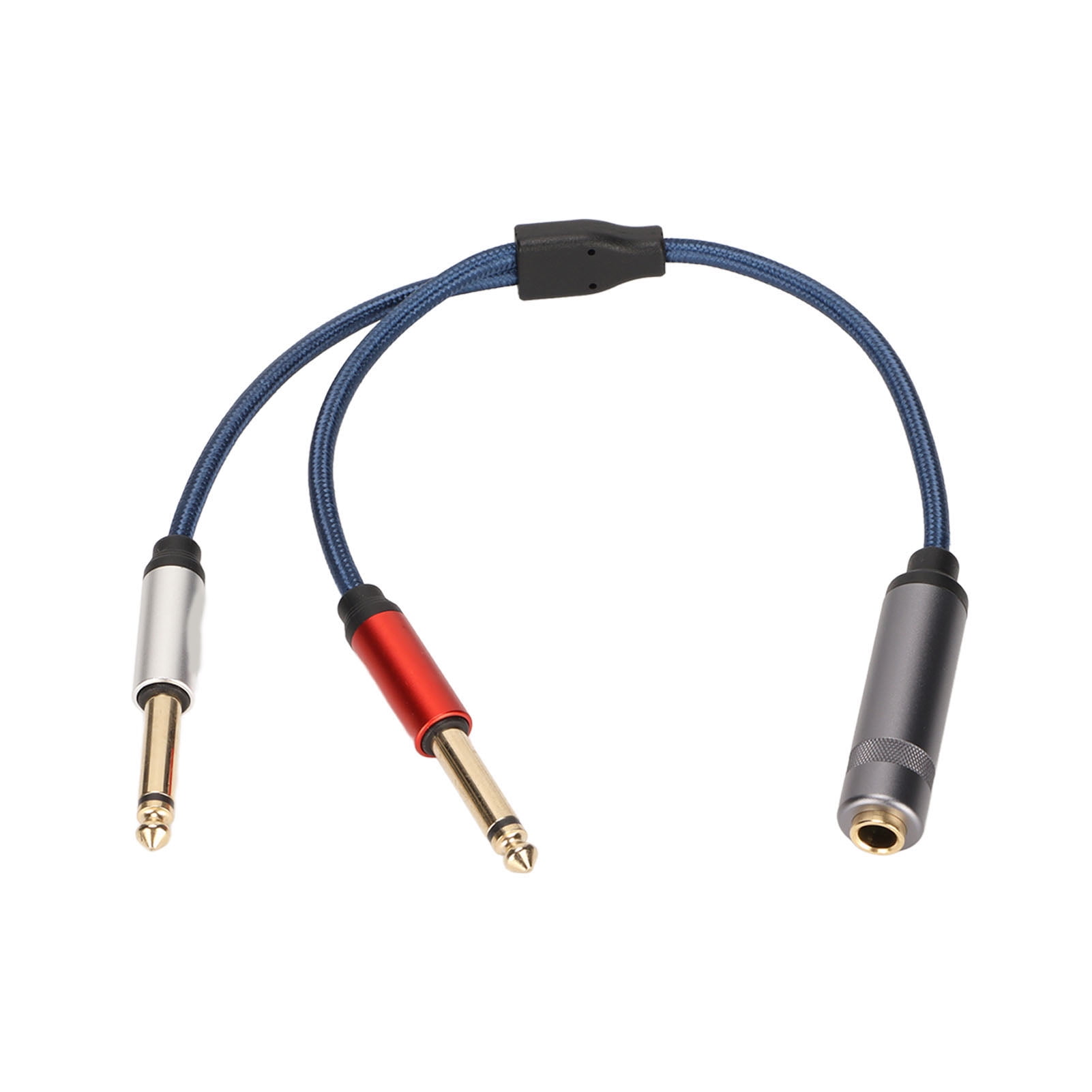 6.35mm Stereo Female to Dual 6.35mm Mono Male Y Splitter Nylon Aluminum