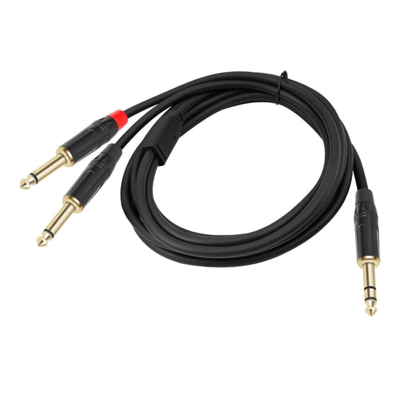 6.35mm TRS Male to Two Mono Y Splitter Cable Sound Patches Cord for Sound