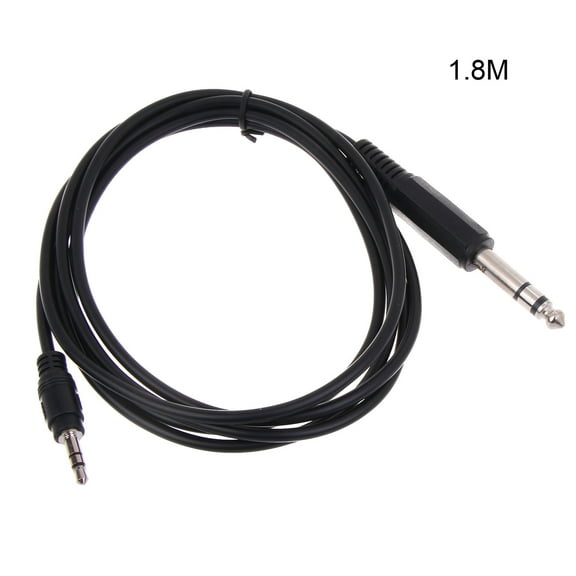 6.35mm TRS Stereo Male to 3.5mm Male-Plug Cable Cord 1.8m 1/4" to 1/8" Connection Cord for Power Amplifier-Equalizer