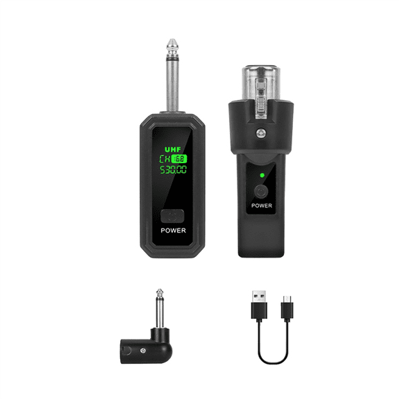 6.35mm UHF Wireless Microphone Adapter XLR Transmitter and Receiver for Dynamic Microphone Guitar Audio Mixer PA System