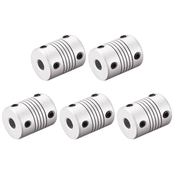 6.35mm to 10mm Aluminum Alloy Shaft Coupling Flexible Coupler Motor Connector Joint L25xD19 5pcs