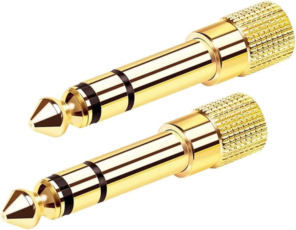 2 Adattatori Audio Da 6,35 Mm Maschio A 3,5 Mm Femmina - Connettori Dorati Per Cuffie, Altoparlanti E Strumenti Musicali - Foto 5