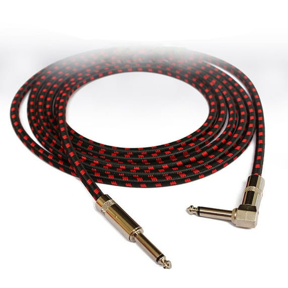 6.35mm to 6.35mm Guitar Braided Cable, Professional Coppers Wire Cable Jacks Instrument Cable for Electric Guitar
