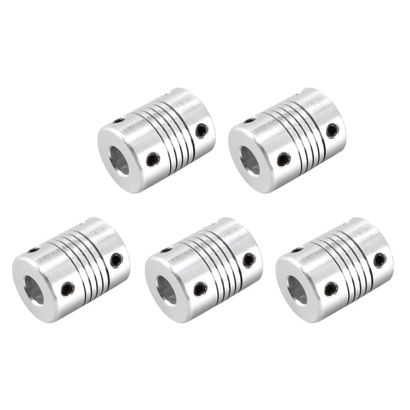 6.35mm to 8mm Aluminum Alloy Shaft Coupling Flexible Coupler Motor Connector Joint L25xD19 5pcs