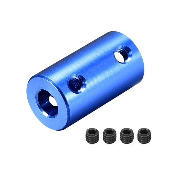 6.35mm to 8mm Bore Rigid Coupling 25mm Length 14mm Diameter Aluminum Alloy Shaft Couplers Connector Blue