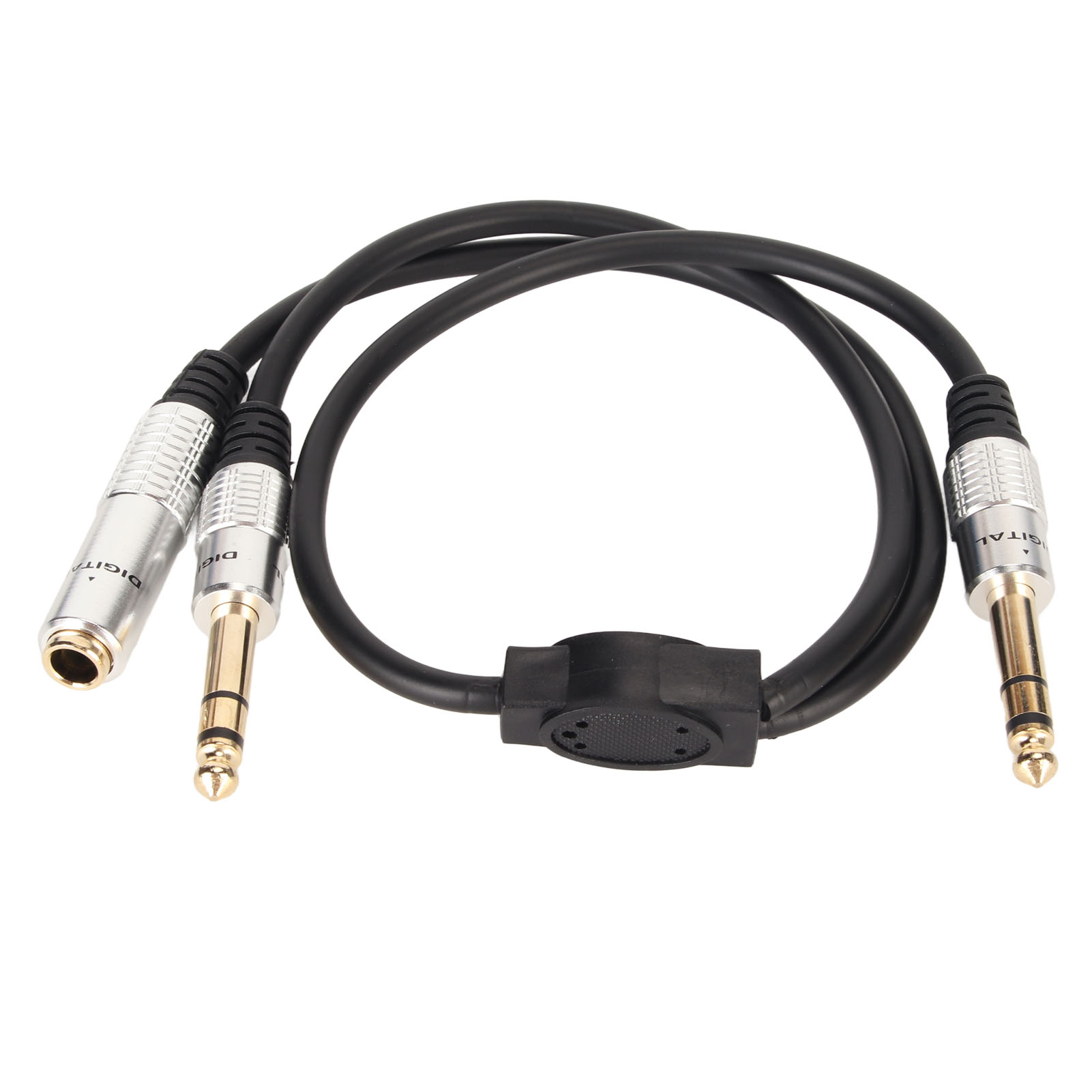 6.35mm to Dual 6.35mm Y Splitter Cable Dual Channel Male to Male Female ...