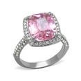thumbnail image 1 of 6.38 Ct Emerald Cut Rose Zirconia Stainless Steel Halo Engagement Ring Size 10, 1 of 5