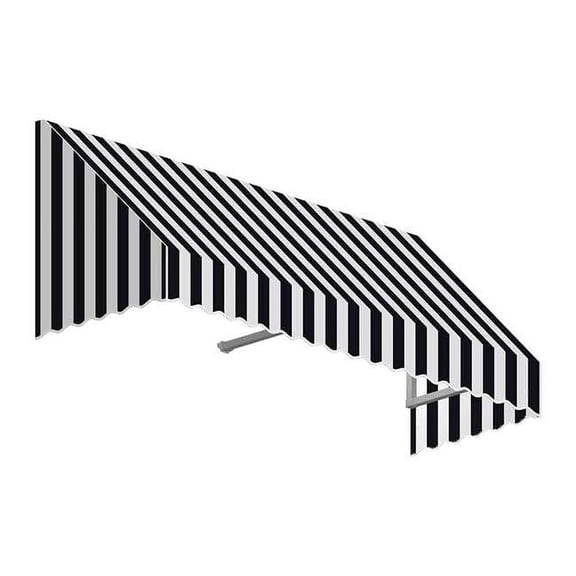 6.38 ft. San Francisco Window & Entry Awning, Black & White - 24 x 36 in.