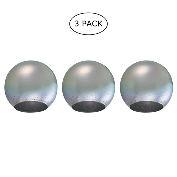 6.38 in. Fireworks Effect Art Glass Globe Pendant Shade for Mini Pendant Light Chandelier Ceiling Light Fixture(3-pack)