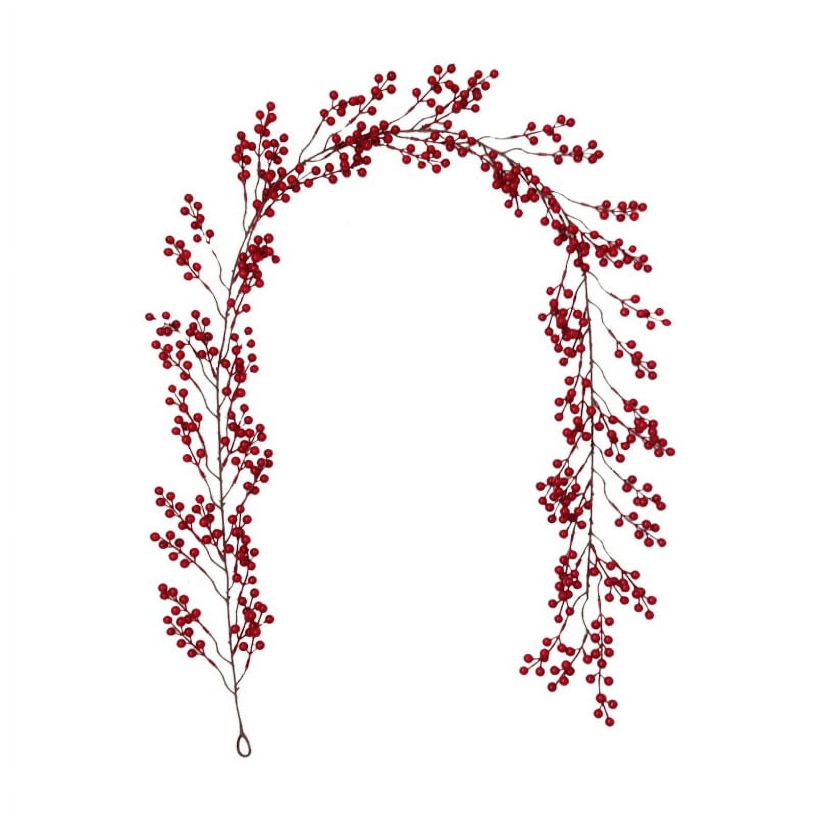 6.39FT Red Berry Christmas Artificial Garland for Christmas Decor