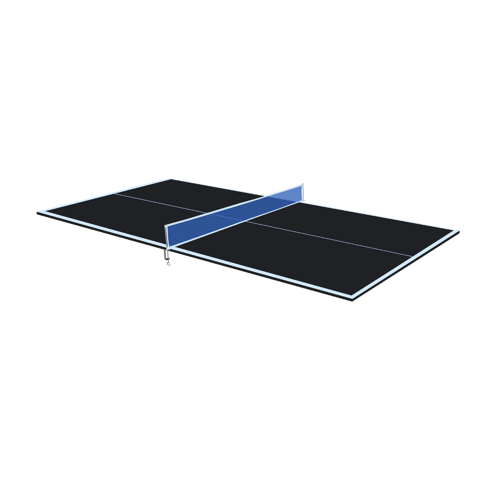 6*3ft Black Foldable Ping Pong Conversion Top, 12MM MDF Portable Table Tennis Top with Net & EVA Pads, Single Side Upright for Indoor Entertainment