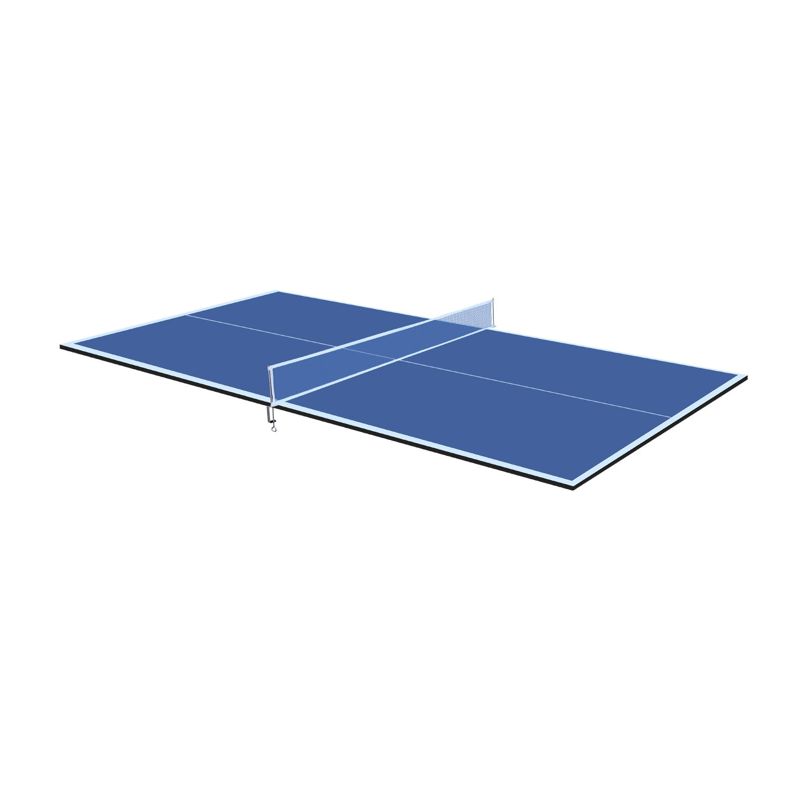 6*3ft Blue Foldable Ping Pong Conversion Top, 12MM MDF Portable Table Tennis Top with Net, EVA Pads, Single Side Upright Design for Indoor Games