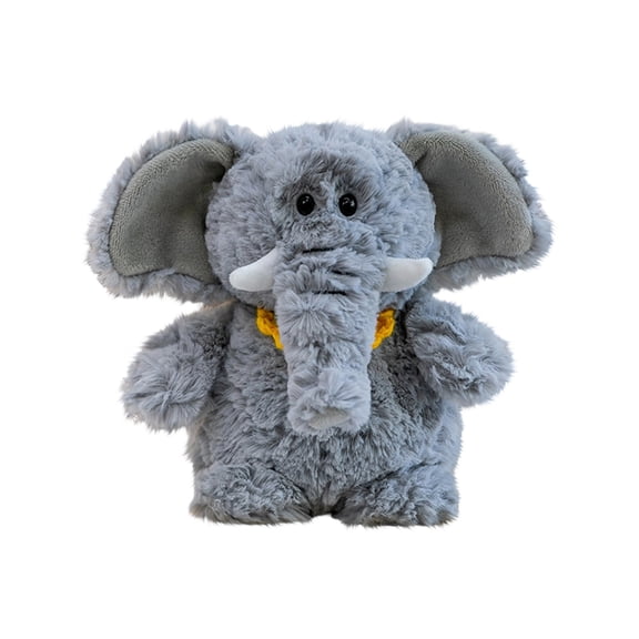 6.3in Cute Stuffed Elephant Plush Toys with Bib, Soft and Cuddly Decorative Animal Figures, Plush Pillow Toys for Home Decor, Adorable Gift Ornaments, A