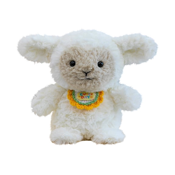 6.3in Cute Stuffed Monkey Plush Toys with Bib, Soft and Cuddly Decorative Animal Figures, Plush Pillow Toys for Home Decor, Adorable Gift Ornaments, J