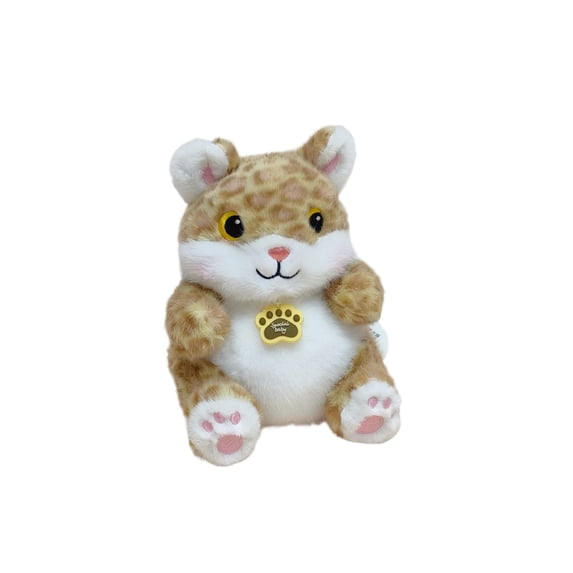 6.3in Yellow Cat Plush Toy Figure, 6.3in Soft Kitten Stuffed Animal, Cute Kitty Doll for Desk Decor, Miniature Feline Plushie, Small Yellow Cat Mascot, Cuddly Animal Figurine