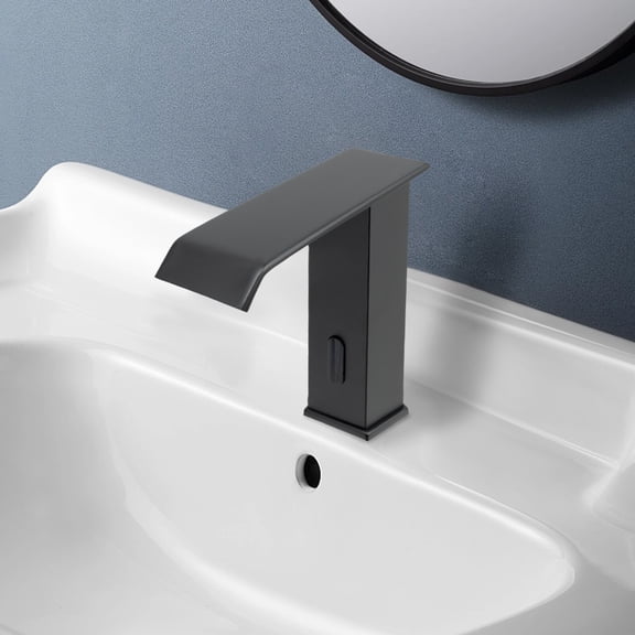 6.3inch Hands-free Waterfall Bathroom Water Tap Adjustable Touchless Bathroom Faucet for Hotels Hospitals Farmhouses