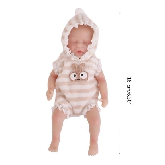 6.3inch silicone sleeping boy doll eyes close sleeping baby toy soft silicone body best birthday gift for boy kid toddler