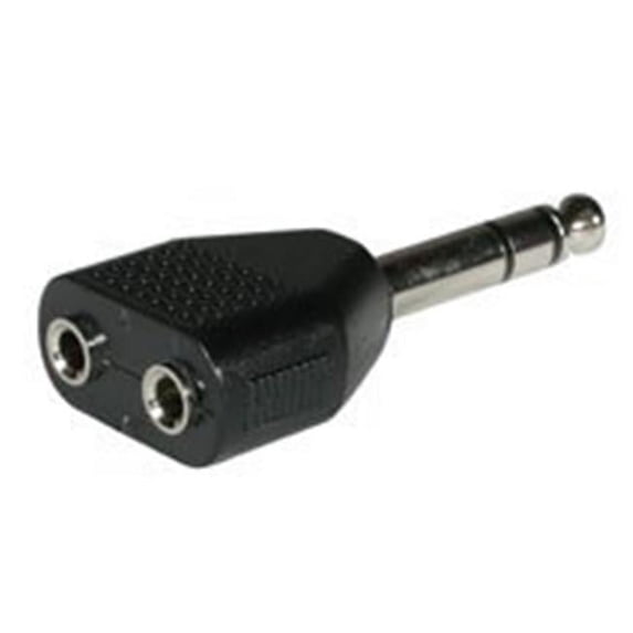 6.3mm (1-4in) STEREO MALE to DUAL 3.5mm STEREO FEMALE ADAPTER