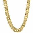 thumbnail image 1 of 6.3mm 14k Yellow Gold Plated Flat Cuban Link Curb Chain Necklace, 36 inches, 1 of 7