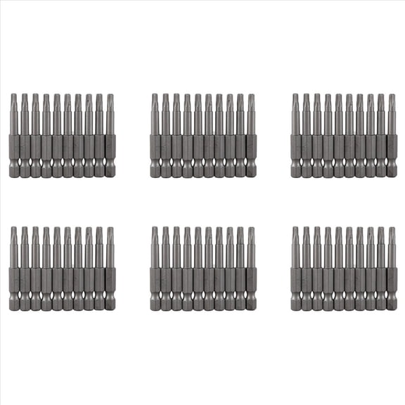 6.3mm Hexagon Shank 4mm T20 Magnetic Tip Torx Screwdriver Bits 60 Pcs,60 Pcs of Torx Screwdriver Bits,Gray