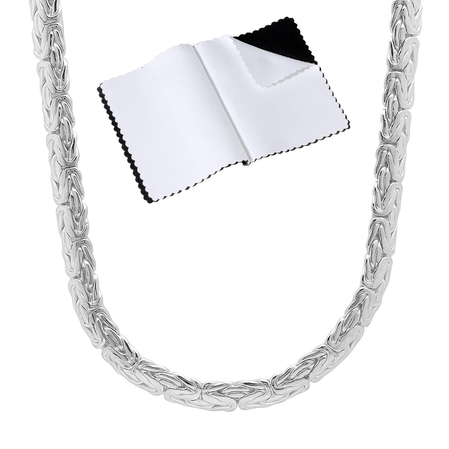 3mm Sterling Silver Solid Flat Rope Chain Necklace, 18 Inch