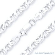 6.3mm Marina / Mariner Link Italian Chain Necklace in Solid .925 Sterling Silver