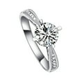 thumbnail image 1 of 6.3mm Round Cut AAA Cz Wedding Bands 925 Sterling Silver Women's Ring Size 4-9.5, 1 of 5