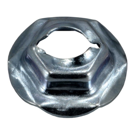 6.3mm x 18mm Zinc Plated Steel Hex Head Thread Cutting Nuts (12 pcs.)
