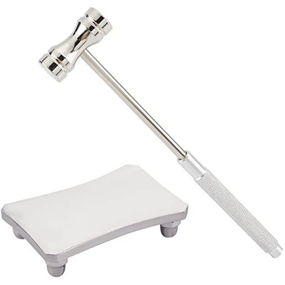 6.3x1.3x0.6 Inch Mini Steel Hammer Jewelry Hammer Dual Head Hammer with 1.6x2.4x0.5 Inch Steel Plate