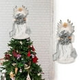 thumbnail image 1 of 6.3x10.6x13.2 Inch Christmas Tree Topper Doll Ornament 13 Inch Height Elegant Layered Robe Plastic Cloth Material Easy Install Multi-functional Holiday Decor Centerpiece, 1 of 7