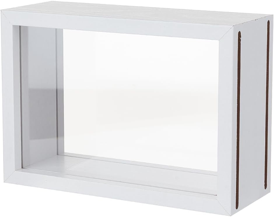 6.3x2.4x4.3 Inch Rectangle Shadow Box White Shadow Box Frame Wood ...