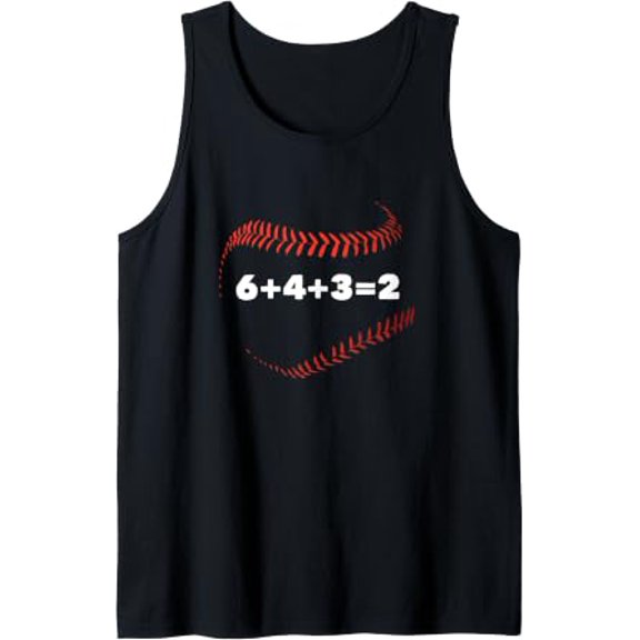 6+4+3 2 Double Play Baseball Player Design Baseball Saying Tank Top Size S-3XL