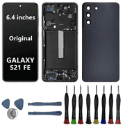 6.4" AMOLED Original for Samsung Galaxy S21 FE Display Touch Screen Digitizer Assembly S21 fe 5G G990U G990U1 G990W G990B G990B/DS LCD Screen Replacement with Black Frame+Back Cover+Tools
