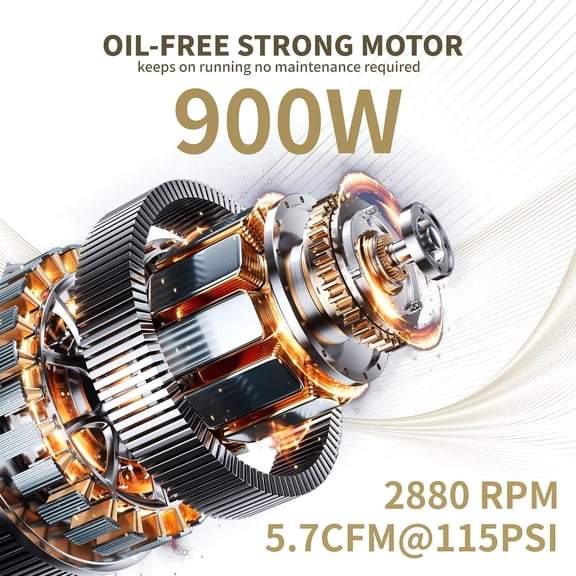 6.4 Gallon Ultra Quiet Air Compressor 110V/60Hz Steel Tanks Oil-Free 70dB Noise Level Air Compressor with Wheels for Spray Painting, Auto Repair, Carpentry Decoration