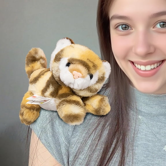 6.4 Inch Cute Animals on Shoulder, Magnetic Plush Toy Shoulder Riding Magnet Animals for Stuffed Animal Interactive Play for Kids Teens Adults Gifts tigers