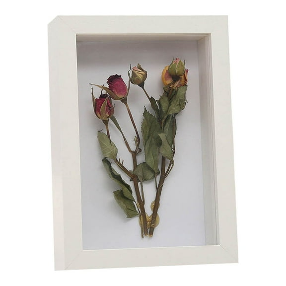 6*4 Inch Deep Box Shadow Picture Frame, Hollow Display Storage Case For Bouquet Photos Medals Keepsakes, Dustproof Wall & Tabletop Decor Frame Without Included Floral Ornaments