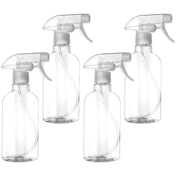 6/4 Pack Spray Bottles, 16oz 500ml Clear Empty Water Spray Bottle, Heavy Duty Plastic Mist Sprayer, for Cleaning Hair Plants Oil Alcohol BBQ Travel, Squirt Bottle