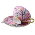 thumbnail image 1 of 6.4 oz Porcelain Autumn China Painting Tea Cup & Saucer Set, Multi Color, 1 of 1