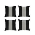thumbnail image 1 of 6.4 x 18 x 18 in. Gray & Black Geometric Zippered Handmade Polyester Throw Pillow - Set of 4, 1 of 1