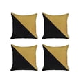 thumbnail image 1 of 6.4 x 18 x 18 in. Yellow & Black Geometric Zippered Handmade Polyester Throw Pillow - Set of 4, 1 of 1