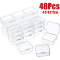 thumbnail image 1 of 6-48Pcs Clear Small Containers Plastic Square Bead Storage Box for Beads Jewelry Crafts Board Game Pieces Organization Wholesale A-48pcs, 1 of 6