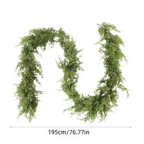 6.4ft Christmas Artificial Cypress Garland, Faux Greenery Vine Rattan for Door Hanging, Home Table & Staircase Decorations, Festive Holiday Indoor Outdoor Decor