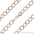 thumbnail image 1 of 6.4mm Diamond-Cut Pave Oval Cable Link Chain Necklace in .925 Sterling Silver w/ 14k Rose Gold, 1 of 1