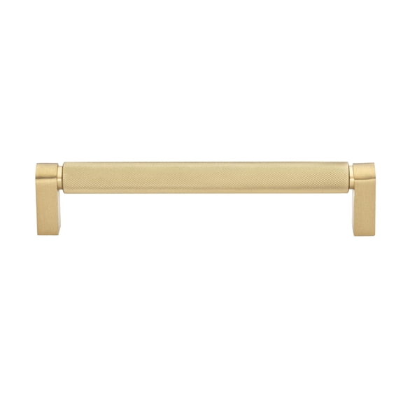 6-5/16 in. Center Solid Knurled Bar Pull, Satin Gold, Single 