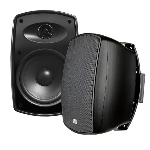 6.5" 2-Way Outdoor Patio Speaker Pair 150W, 8 Ohms w/ Optional 70V Transformer Built-In, IP54 Rated, Black AP650