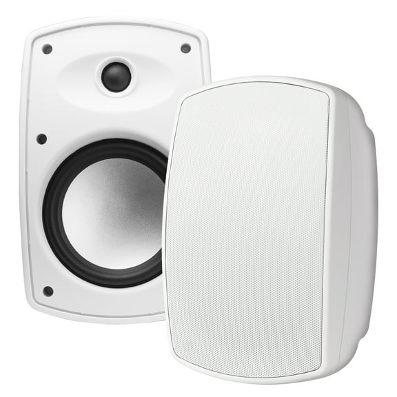 6.5" 2-Way Outdoor Patio Speaker Pair w/ Optional 70V Tap, IP54 Rated, White AP650